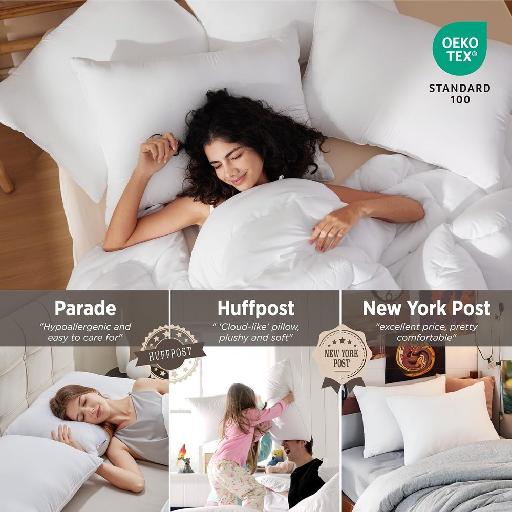 Pillow Queen 2 Piece Set - Fluffy Soft Sleeping Pillow 2 Piece Set