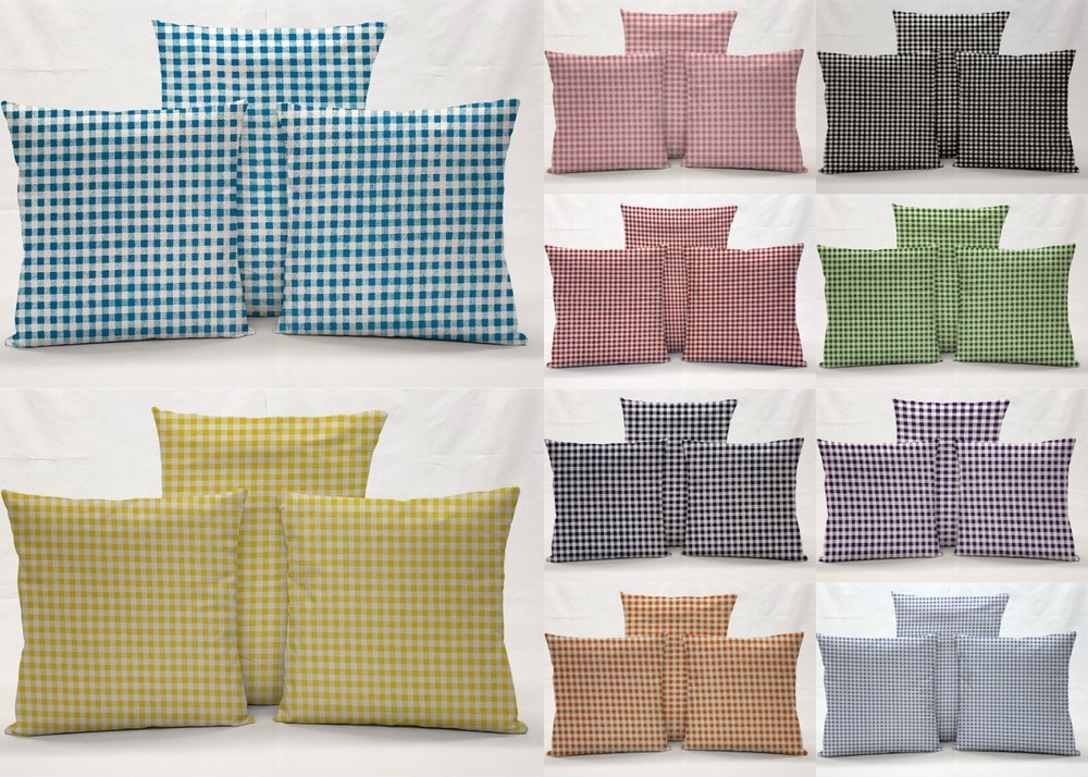 Checked Gingham Pillowcase / Pillow Cover (Many Sizes) (10 Colors Available)