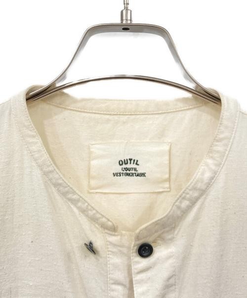 OUTIL Band collar shirt ivory