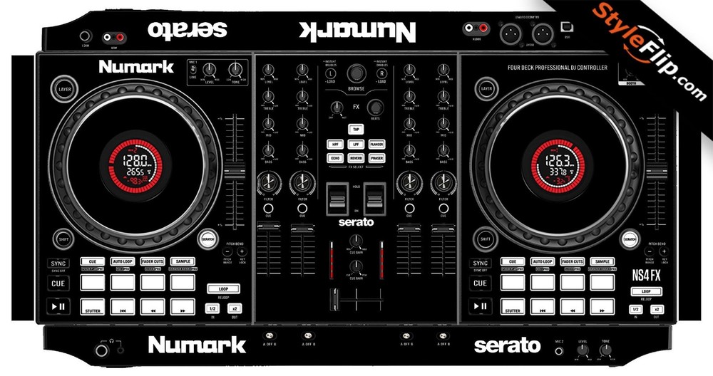 Numark NS4FX Skin | Black | Protective Decal | StyleFlip