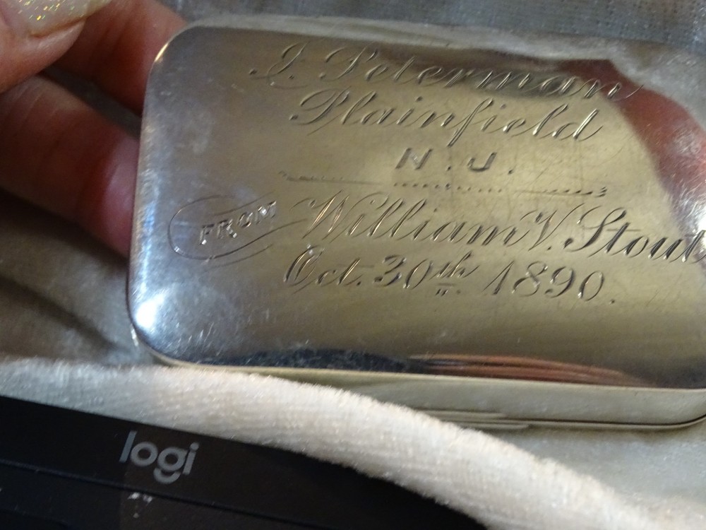 Antique 1890 Gorham Sterling 4" Presentation Box 3.33 ounce