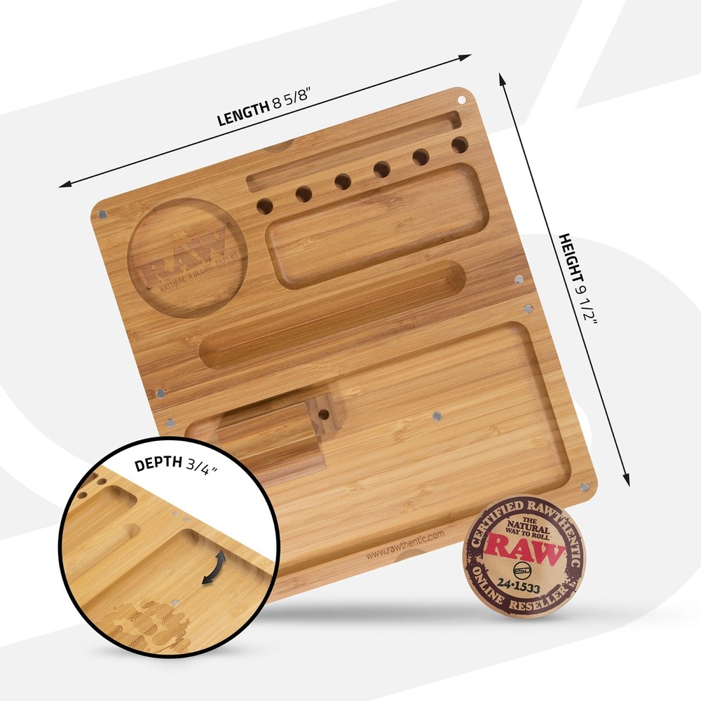 RAW Back Flip Bamboo Rolling Tray