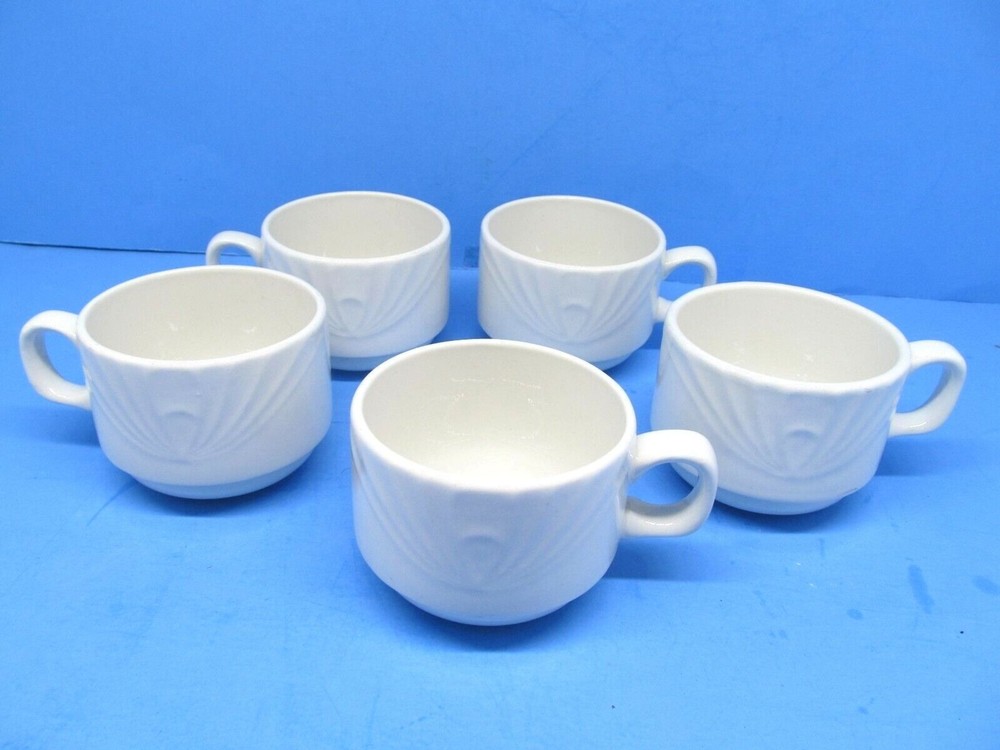 Dudson Olympus White Coffee Cups Bundle of 5