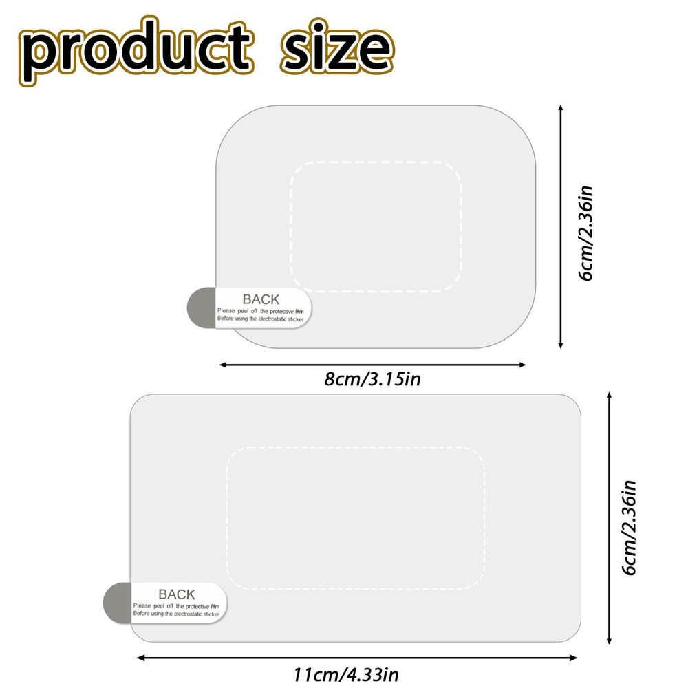 8Pcs Dashcam Windshield Sticke Clear Electrostatic Stickers Sticker