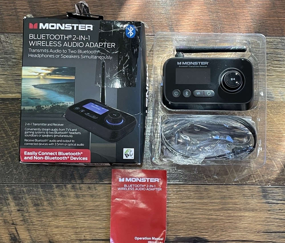 Monster Bluetooth 2-in-1 Wireless Audio Adapter Transmitter & Receiver