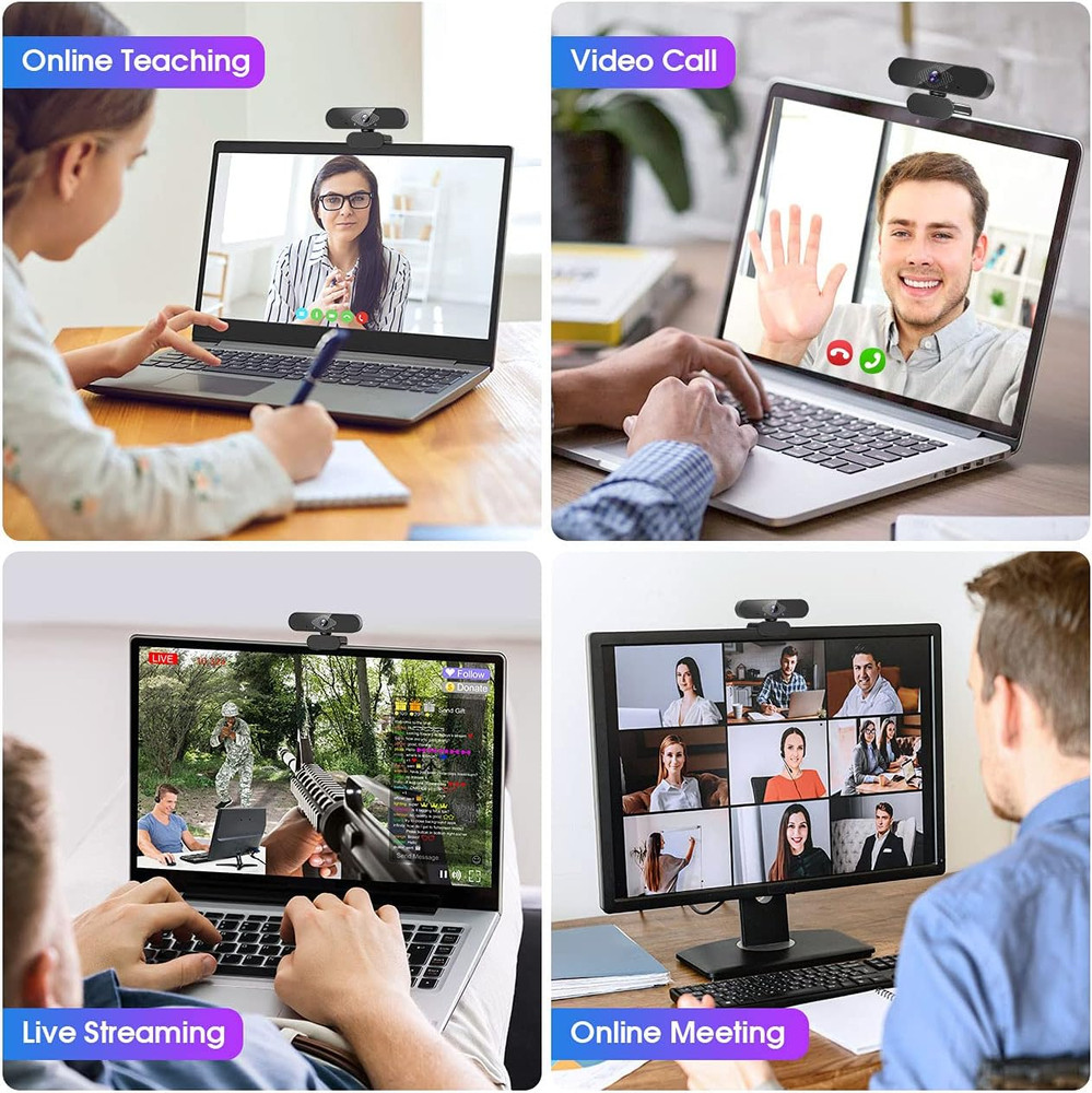 1080P Full HD USB Webcam for PC Desktop,Laptop Web Camera with Microphone LOT