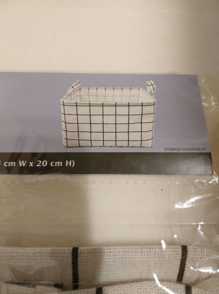 2 pack Storage Baskets Bins Cabinet Fabric Container Basket w/Handle White Black