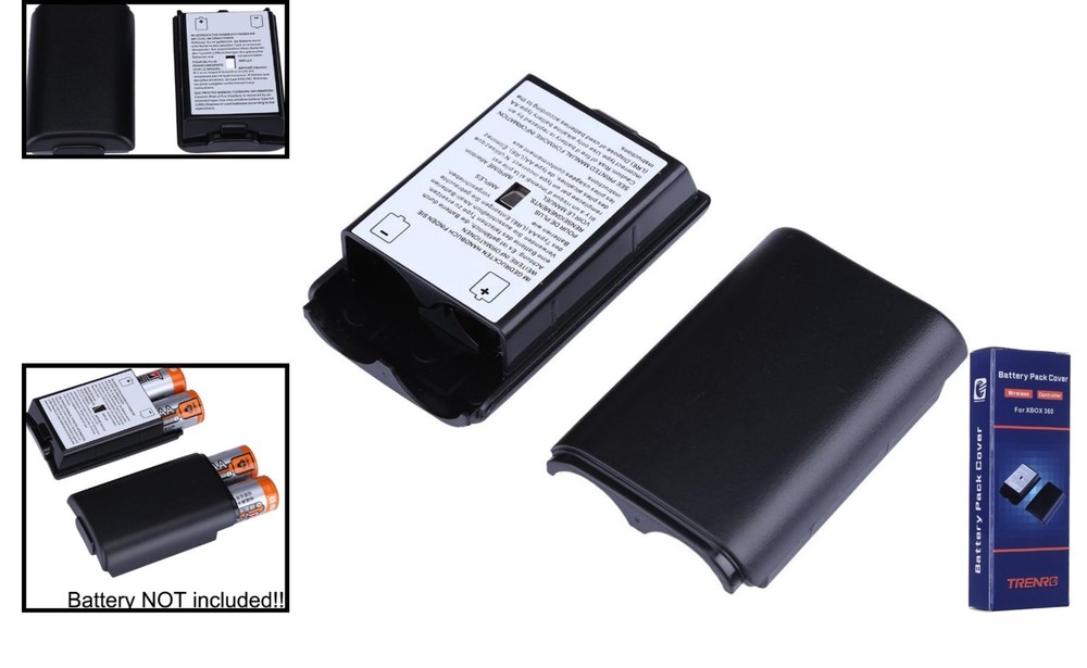 Quality Black Battery Pack Shells for Xbox 360 Controllers - 2 Count