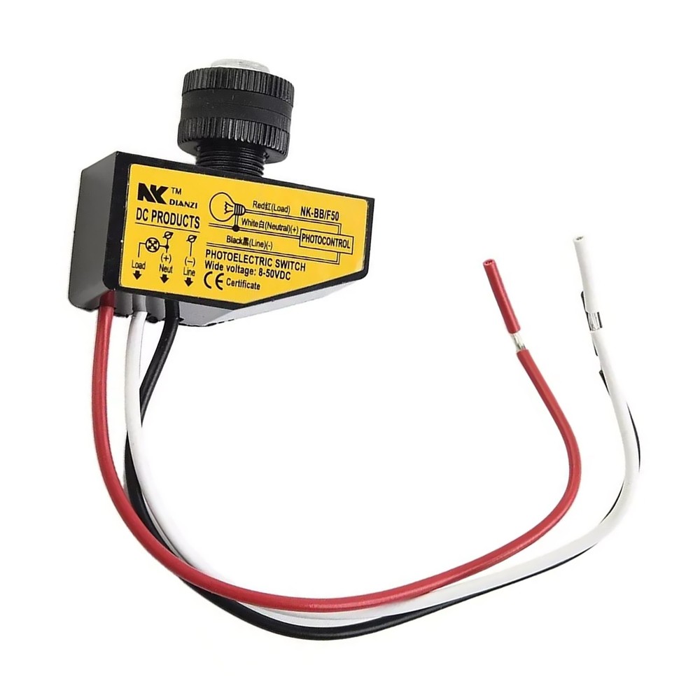 Automatic Light Sensor Control Switch DC8-50V Photocell Light Switch Replacement