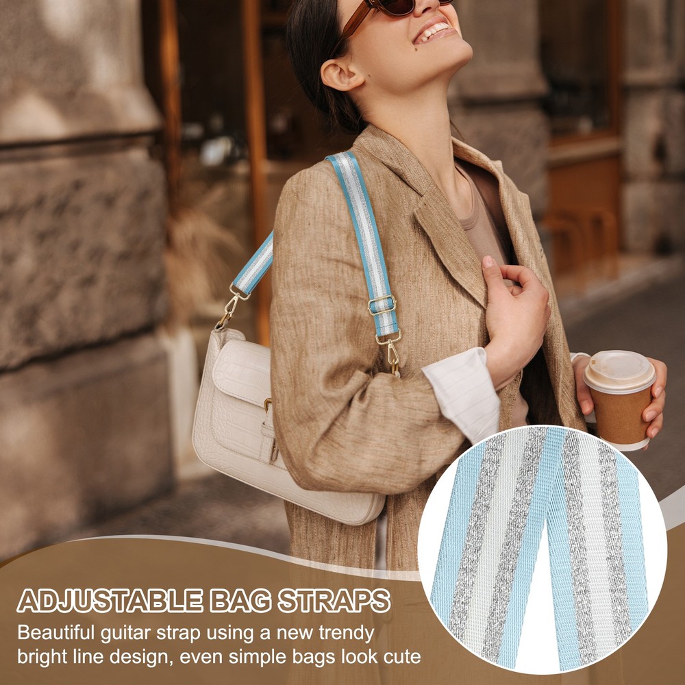 Purse Strap Wide Shoulder Strap Adjustable Crossbody Bag Straps Light Blue
