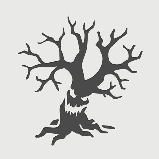 8"x8" Clear Plastic Stencil - Halloween Tree (ME393)