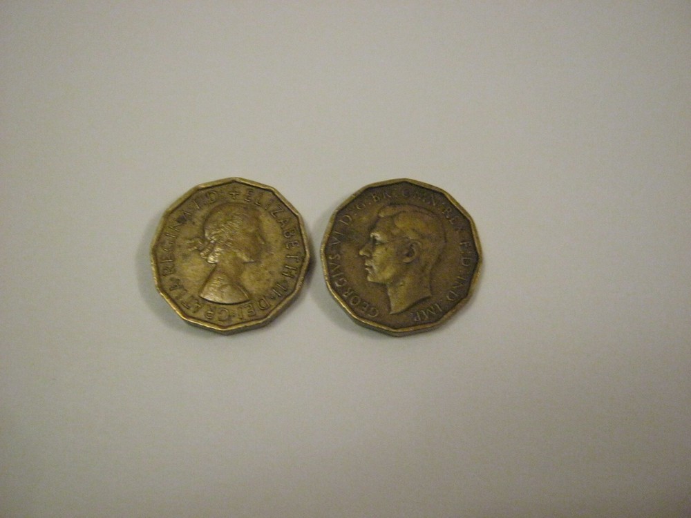 threepenny coins 1942 & 1967