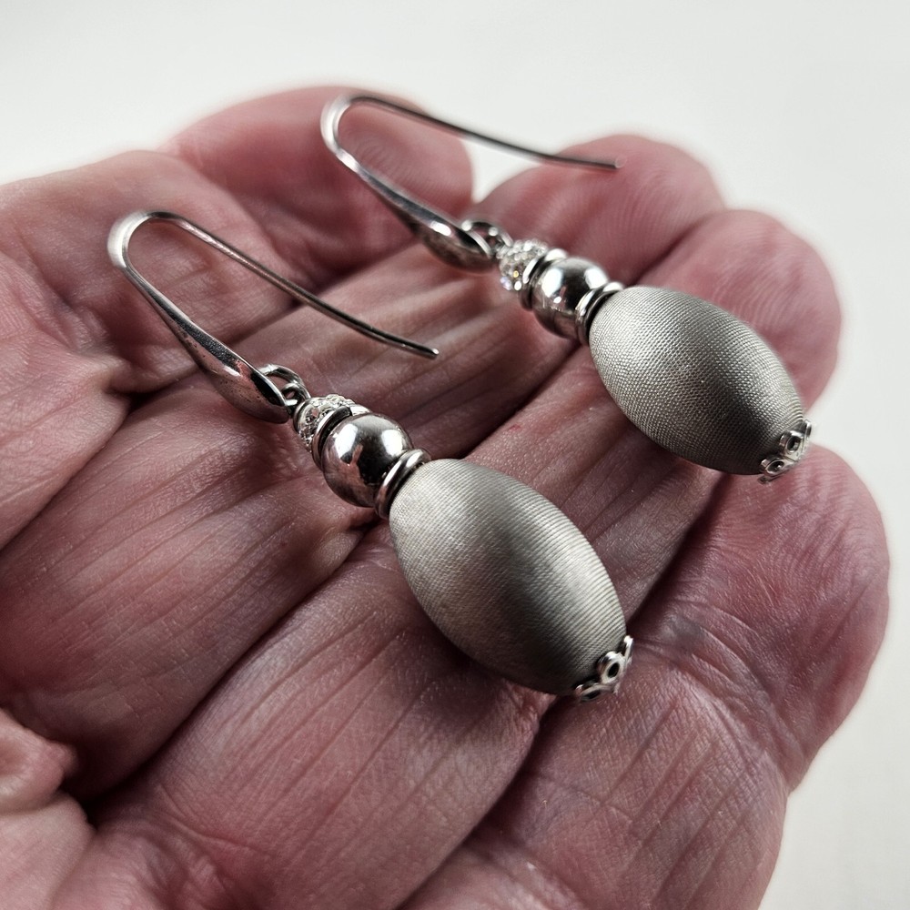 Sterling Silver Italy Earrings Pierced Dangle 4.4g [8549]