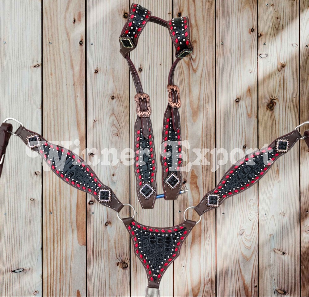Black Gator V Horse Tack Set