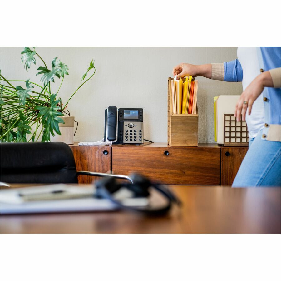 Poly Edge E350 IP Phone with PoE & Power Supply – 8-Line, Wi-Fi, Bluetooth