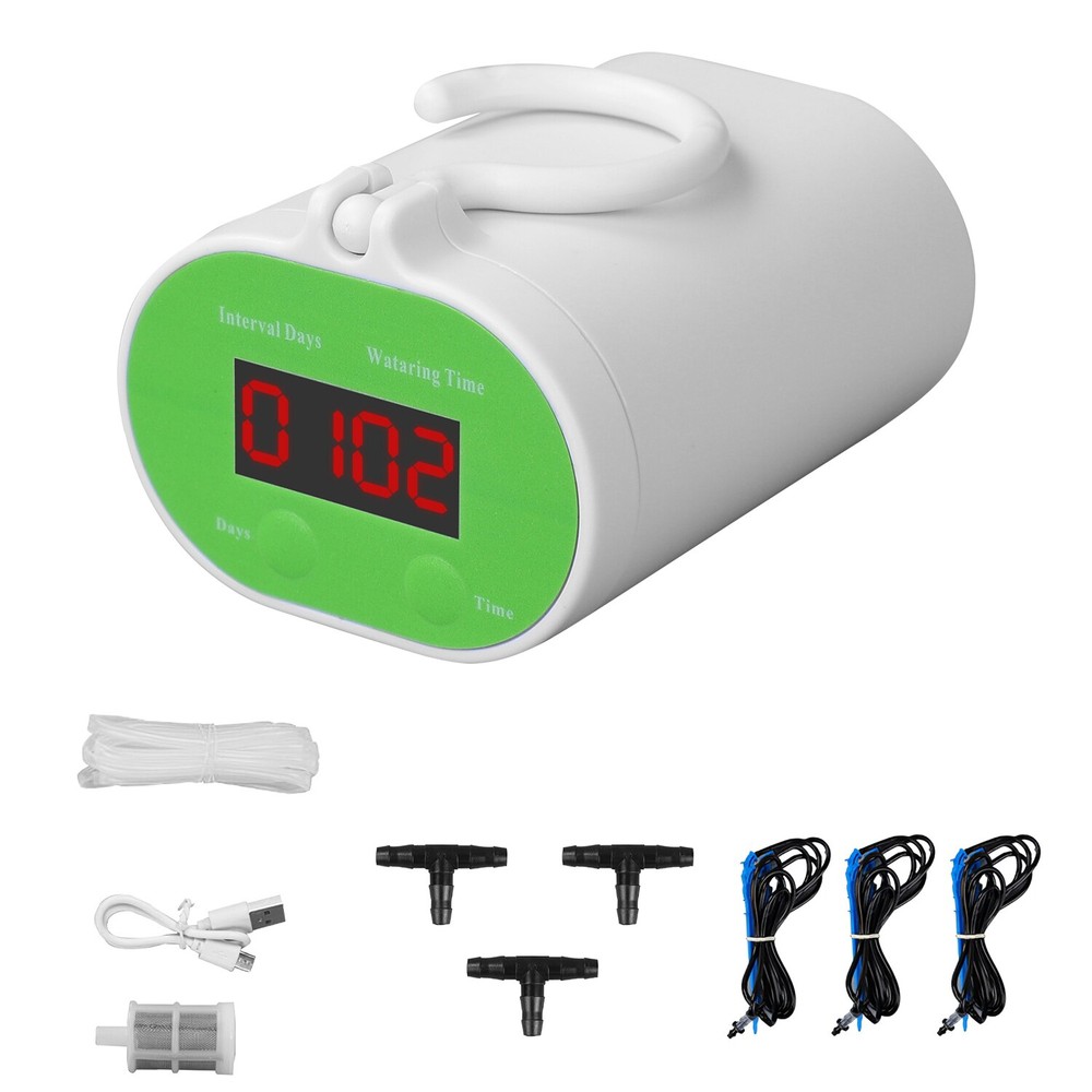Automatic Drip Irrigation System Kit Plant Timer Self Watering Garden With Pump