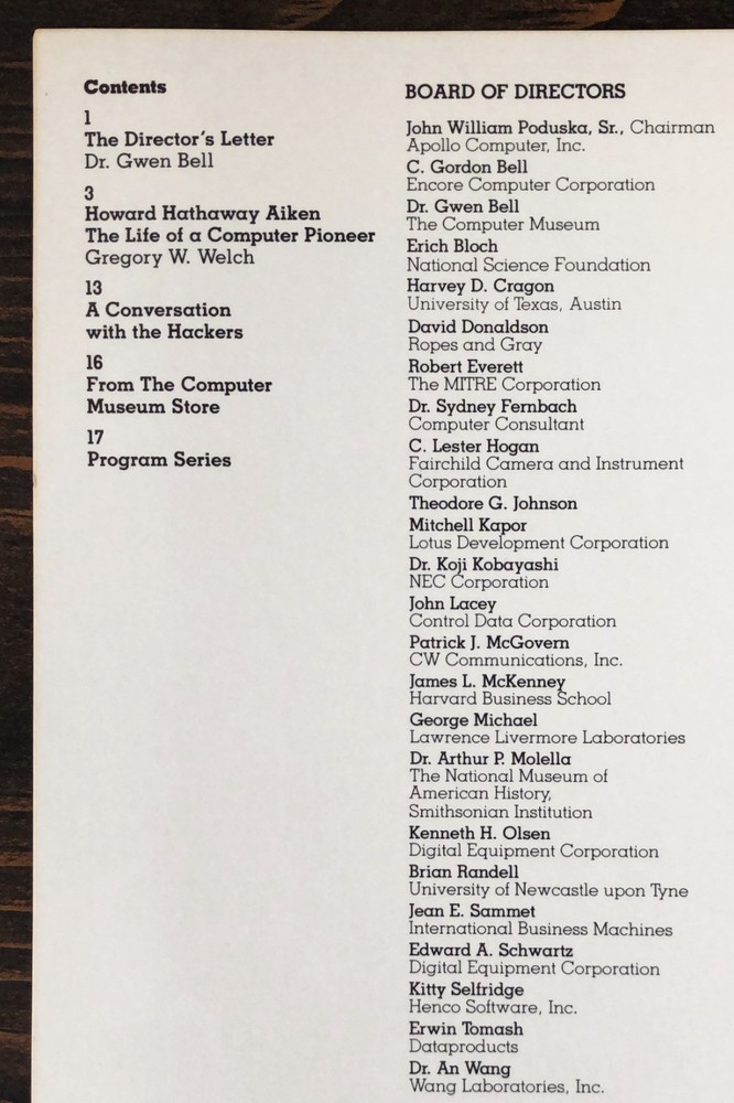 The Computer Museum Report - Spring 1985 - Volume 12