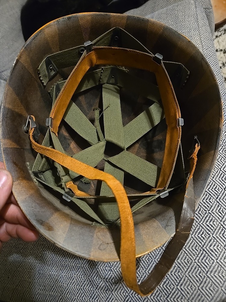 Vintage Orange Military Helmet