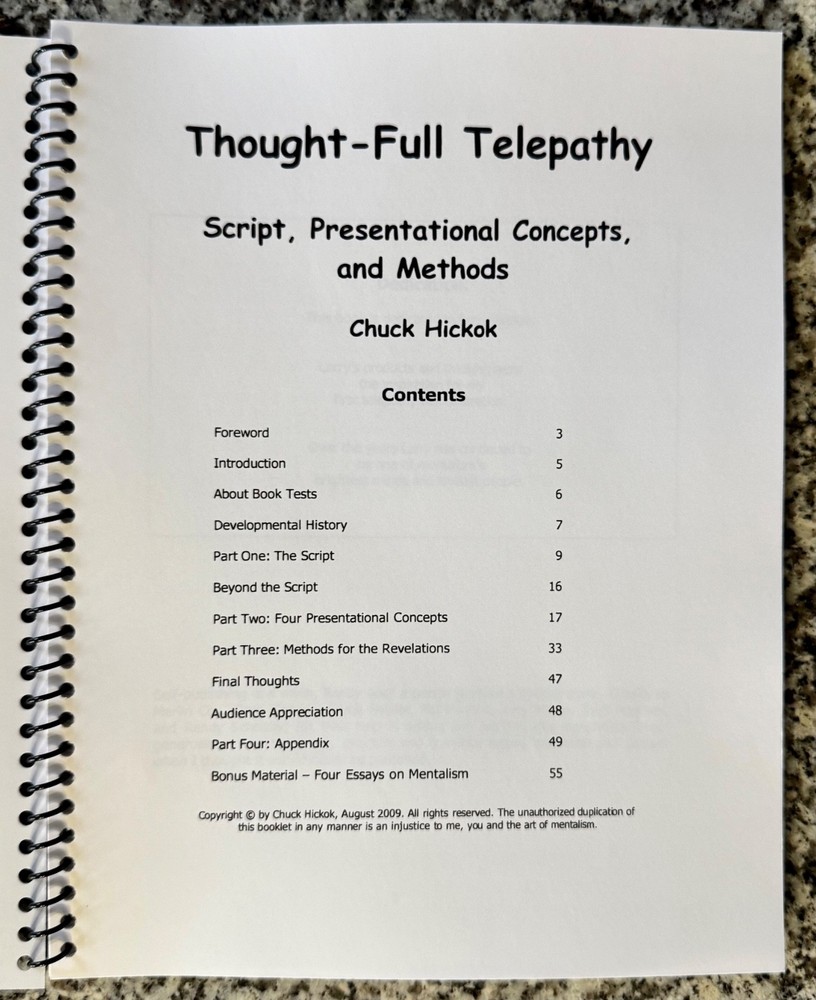 THOUGHT-FULL TELEPATHY by CHUCK HICKOK
