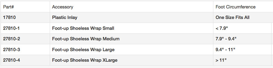 Ossur Foot-Up Shoeless Wrap Accessory