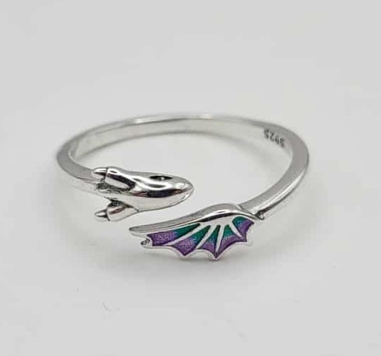 925 Sterling Silver Adjustable Size Dragon Ring