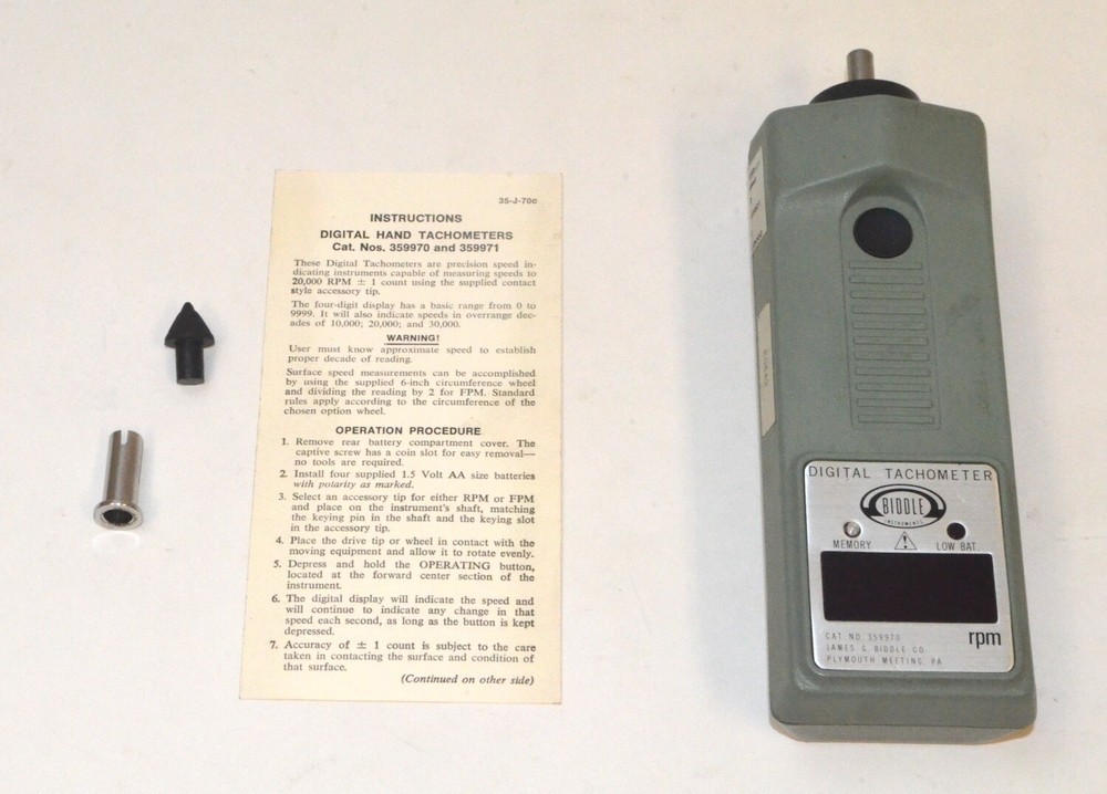 Biddle 359970 Digital Handheld Tachometer *Used*