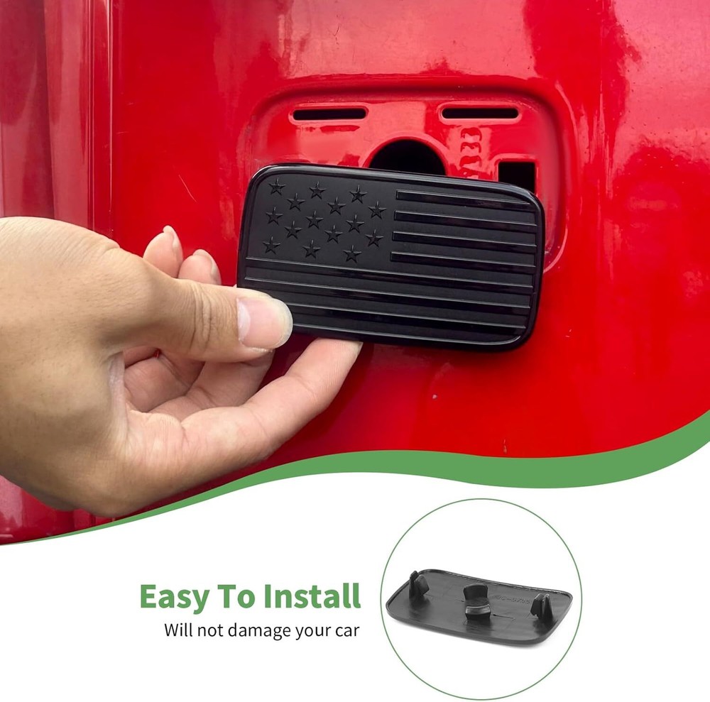 Black Rear License Plate Delete Cover + Tailgate Plug for Jeep Wrangler JK 2007+