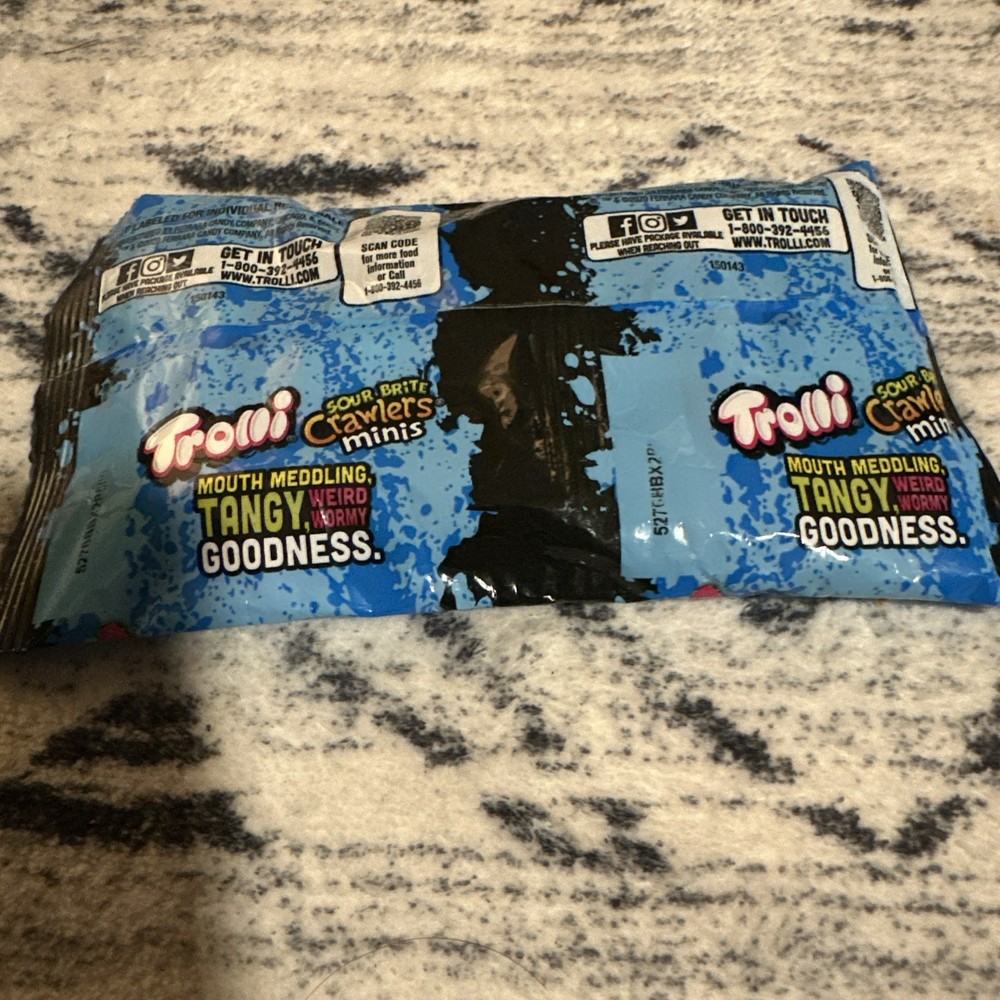 FACTORY ERROR! Trolli gummy worm, double wrapped factory error. RARE.