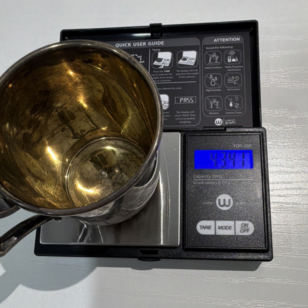 WFR Sterling Silver (.925) Cup Monogram BR Marked 512 43.41g