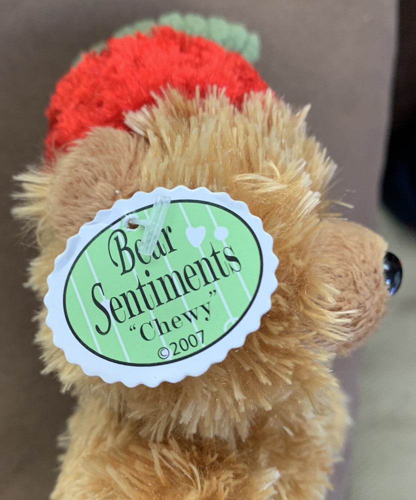 BEAR SENTIMENTS “CHEWY” 6” PLUSH HOLIDAY BEAR SUPER CUTE!!