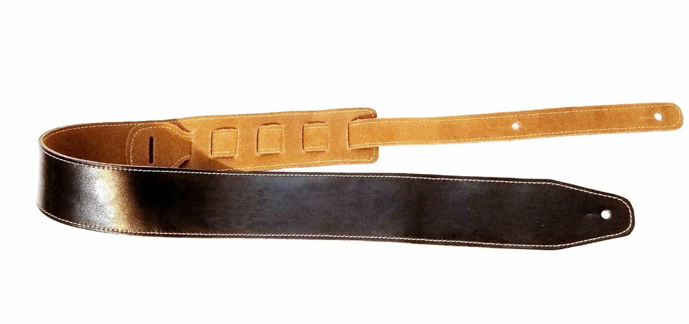 LEATHER GUITAR STRAP 2.5" WIDE, BLACK or BROWN