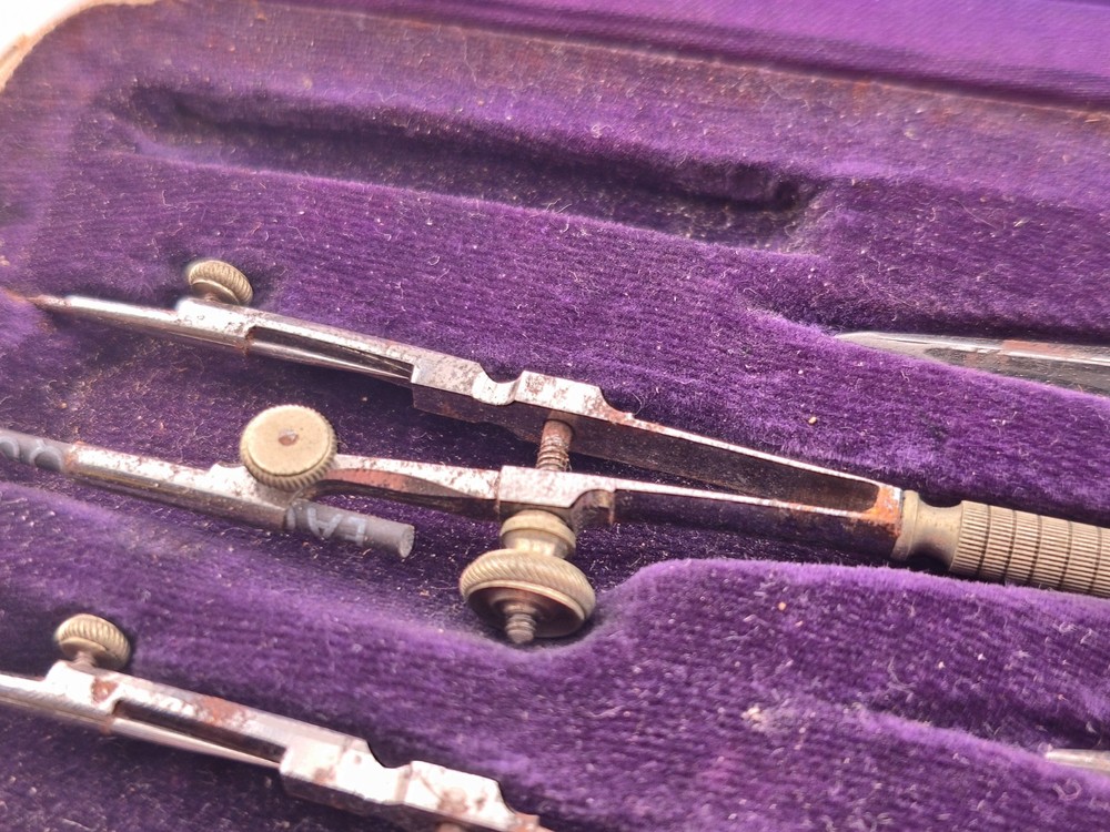 *READ* Vintage L. J. Harri Amsterdam Drafting Instrument Set Tools INCOMPLETE