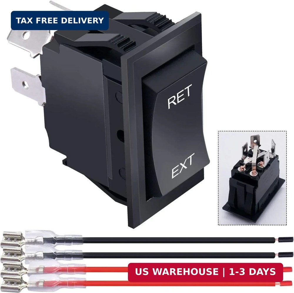 weideer 12V Reverse Polarity Switch Momentary Power Jack Rocker Switch DC Motor