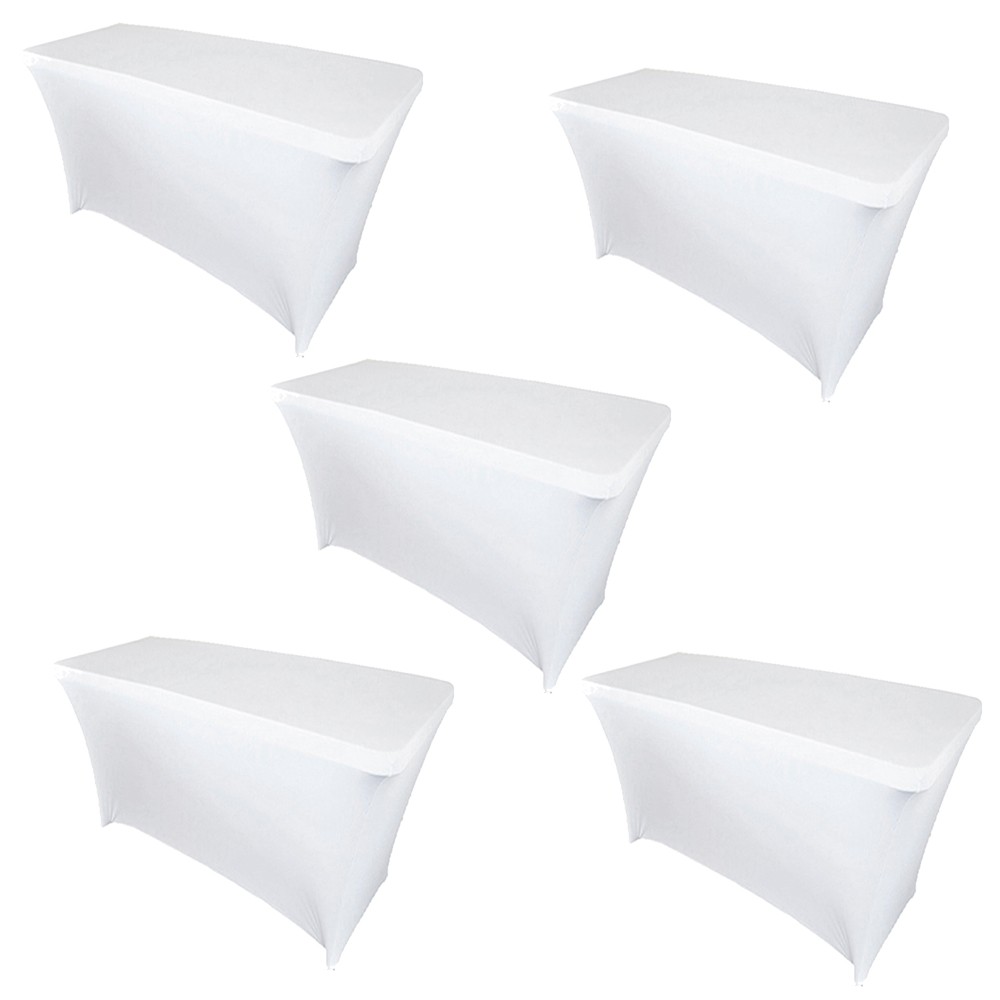 Spandex Fitted Table Cover Rectangular Stretch Tablecloth for Wedding Party