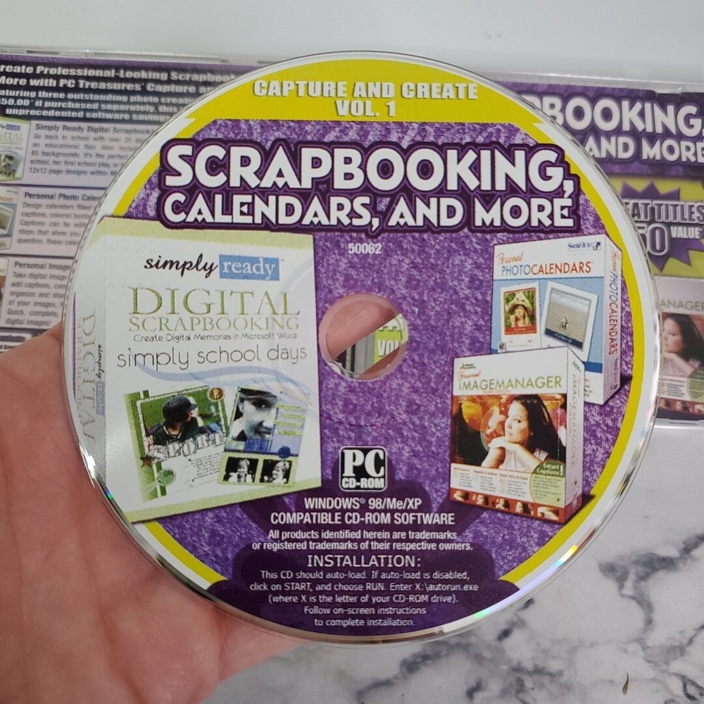 Scrapbooking Calendars and More,  VINTAGE Software, Windows 98/Me/XP - COMPLETE!
