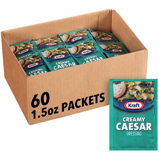 Kraft Portion Control Creamy Caesar Dressing Single Serve, 1.5 Ounce, 60 Per
