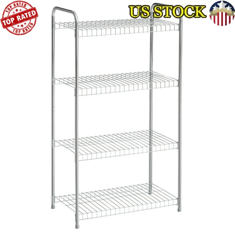Freestanding 4-Tier Wire Shelving Unit Easy Assembly Durable Storage Solution US