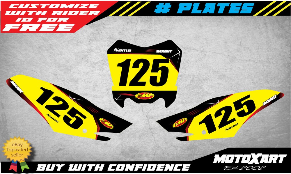Honda CRF 125 2013 - 2018 model custom number plate decals DIGGER STYLE