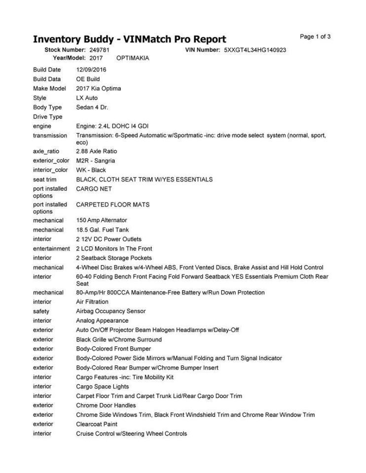 OPTIMAKIA 2017 Fuse Box Cabin 6867