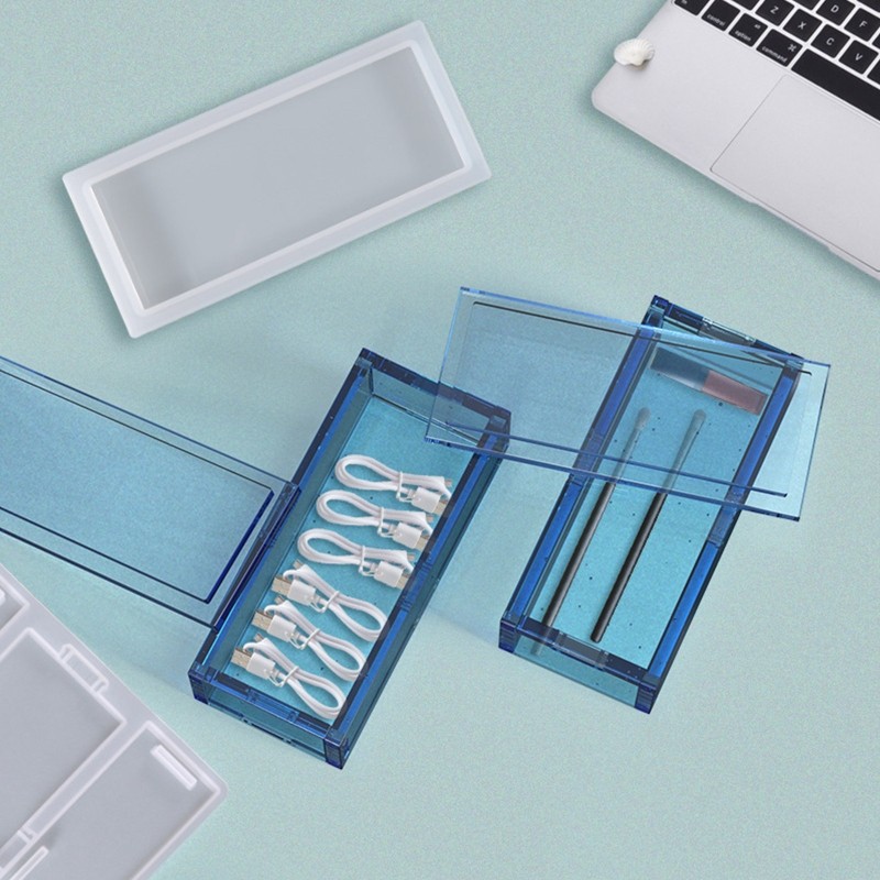 Casting Craft DIY Silicone Rectangular Mould Resin Making Domin Storage Box Mold