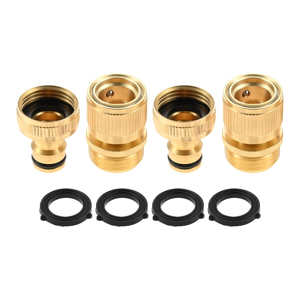 2Pack Garden Hose Quick Connector Solid Brass 3/4 inch GHT Quick Connect Release