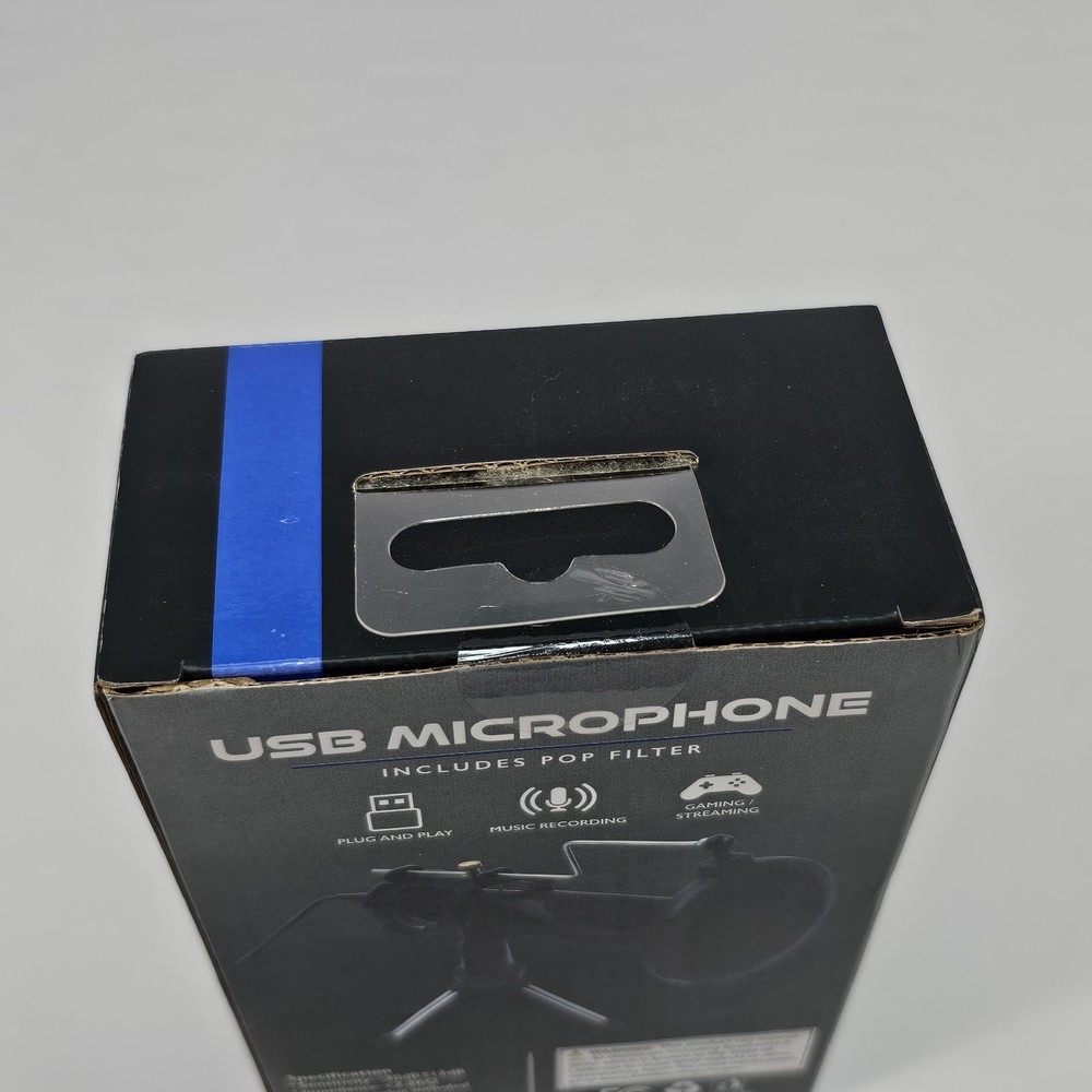 Portable USB Microphone with Pop Filter & Stand | Multi-System Compatible | NIB