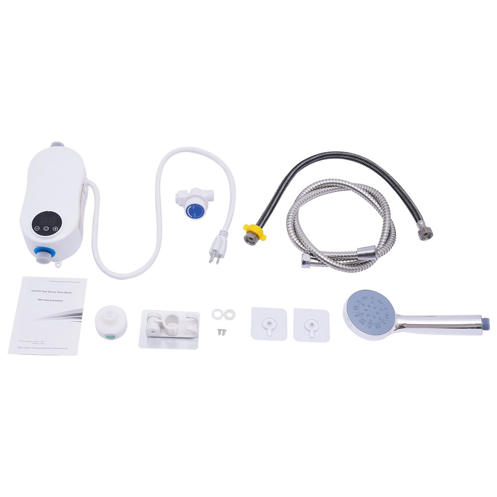 Instant Electric Bathroom Hot Water Heater With White 110V 3500W