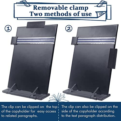Desktop Document Book Holder with 7 Adjustable Positions Paper Holder Copy