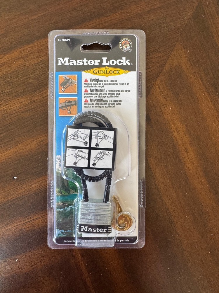 Master Lock 107DSPT Keyed Gun Cable Lock New Sealed Package