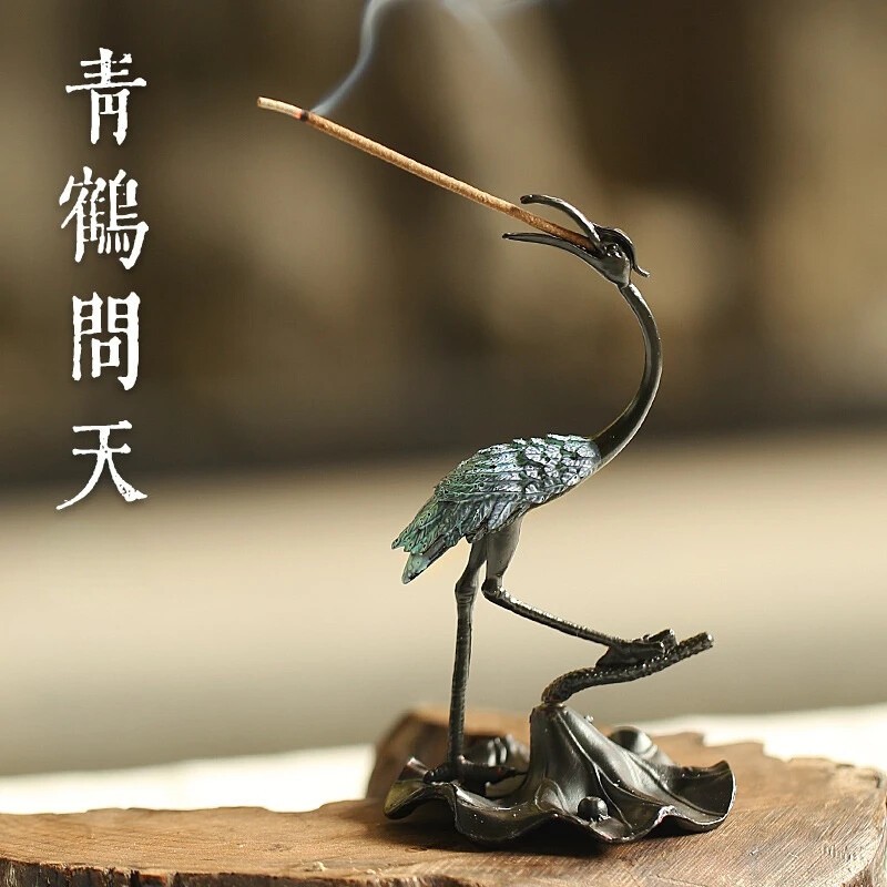 Incense Insert Holder Line Incense Insert Incense Rack Antique Blue Crane Asking