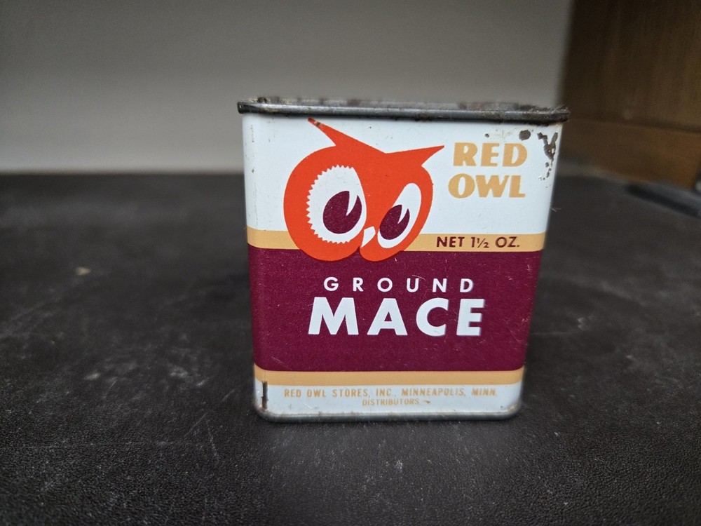 Red Owl Vintage Ground Mace Container