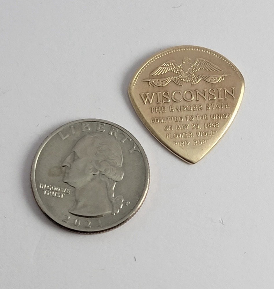 Wisconsin Guitar Pick. Handmade. Ships Today!
