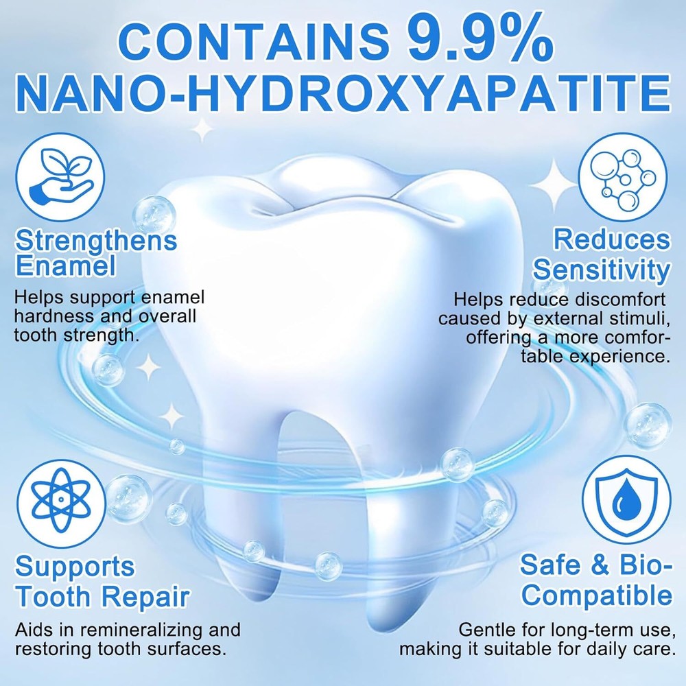 9.9% Hydroxyapatite Toothpaste, (Fluoride Free) Nano Hydroxyapatite Toothpaste f