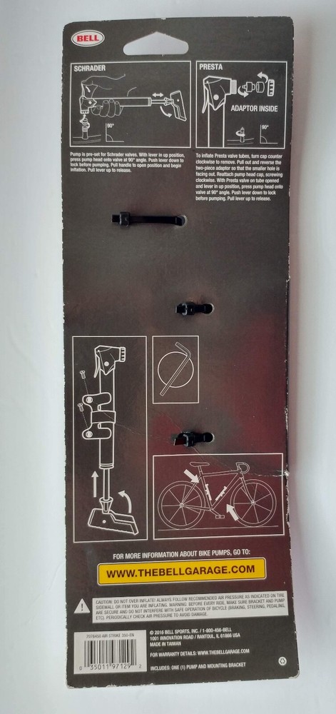 Bell Air Strike 350 High Volume Frame Pump, New/Unused